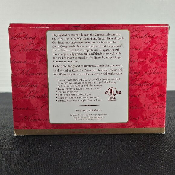 2000 Hallmark Star Wars Episode 1 Gungan Submarine Ornament Original Box - Picture 4 of 12